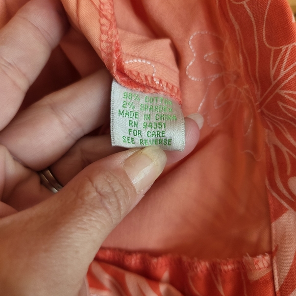 Jade 💜 Melody Tam Floral Crop Capri Pants Embroidered Beaded Orange‎ 14 X 24" - Picture 9 of 9